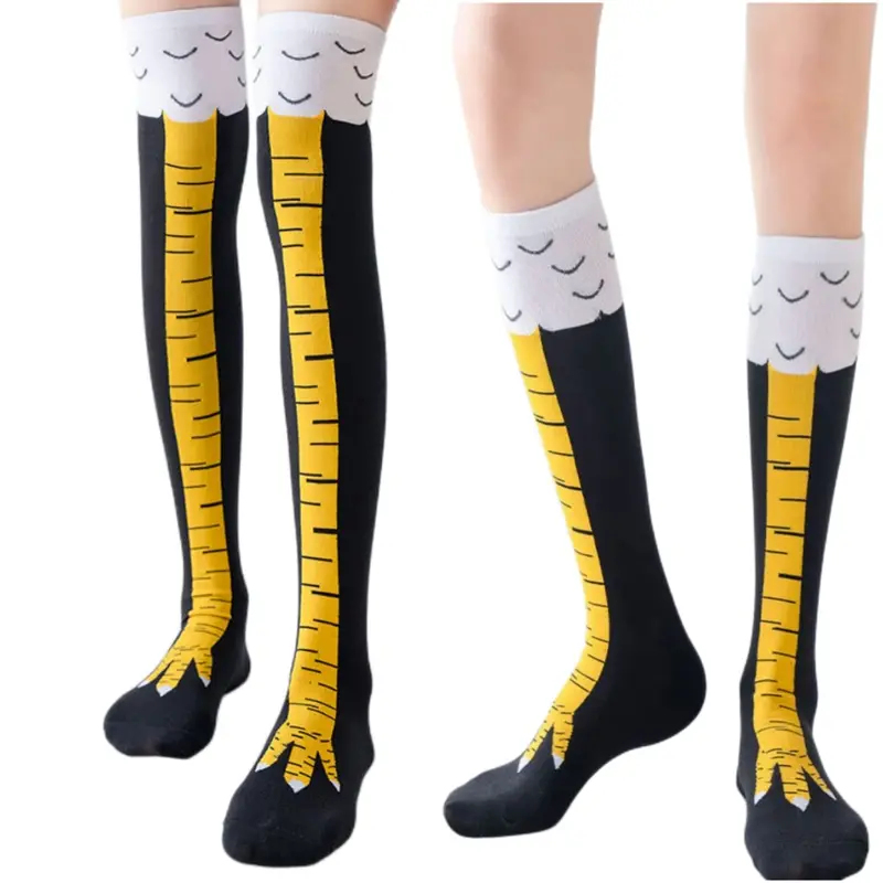 Funny Chicken Leg Socks - 1/2/4Pairs Women Knee High Socks Trendy