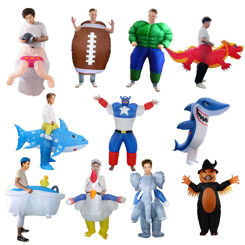 Inflatable Dinosaur Costume Adult - Big Bird Shark Elephant White Chicken