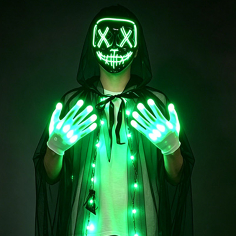 Led Purge Mask Halloween - LED Skull Mask Light Up Gloves