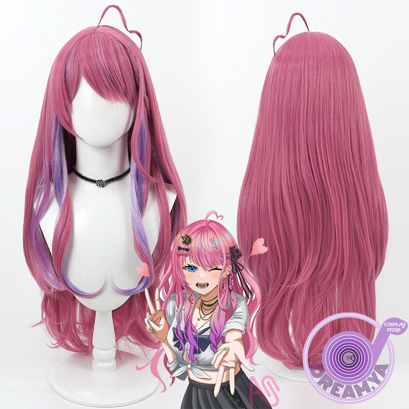 Anime Cosplay Wig Heat Resistant - Kuramochi Meruto Cosplay Wig Vtuber Pink