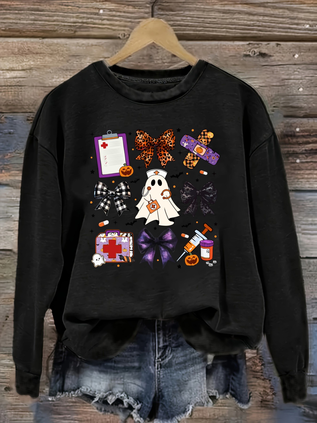 Women's Casual Long Sleeve Cre - Costumes ulasan dan harga