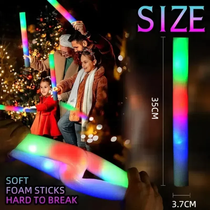30Pcs Foam Glow Sticks with 3  - Flashing Led Foam Sticks Party ulasan dan harga