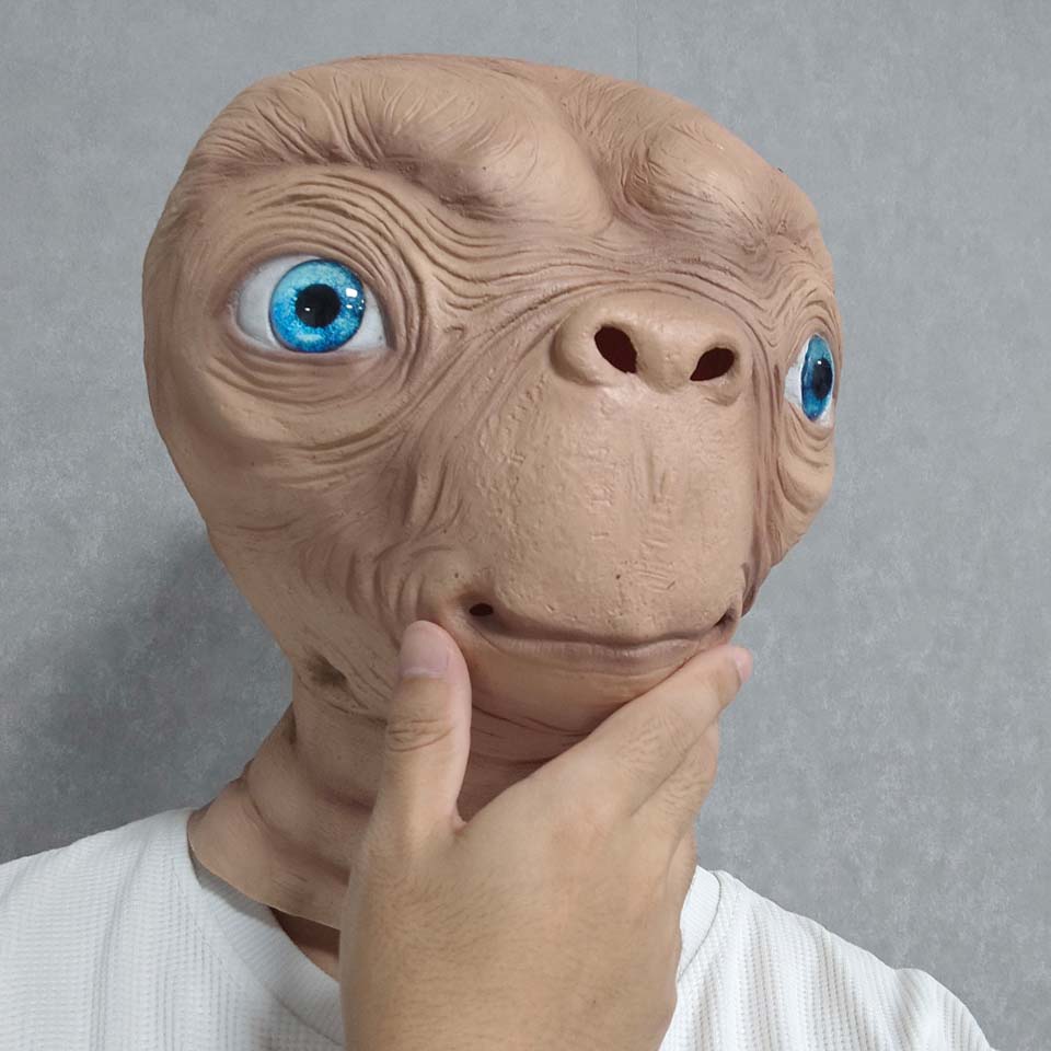 Realistic ET Alien Latex Mask  - Latex Alien Mask Realistic ulasan dan harga