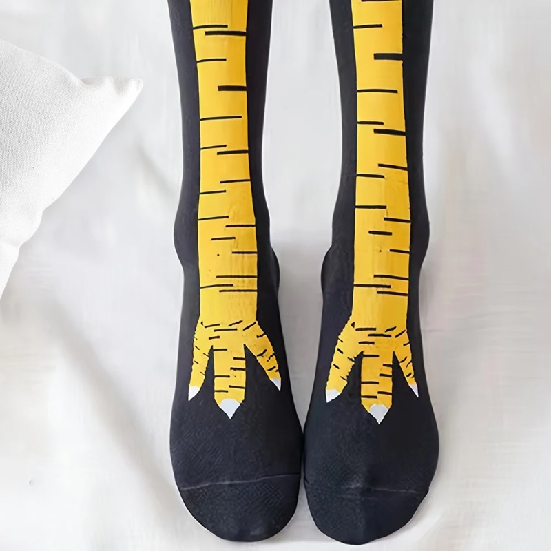 1/2/5 Pairs Women Knee High So - Funny Chicken Leg Socks ulasan dan harga