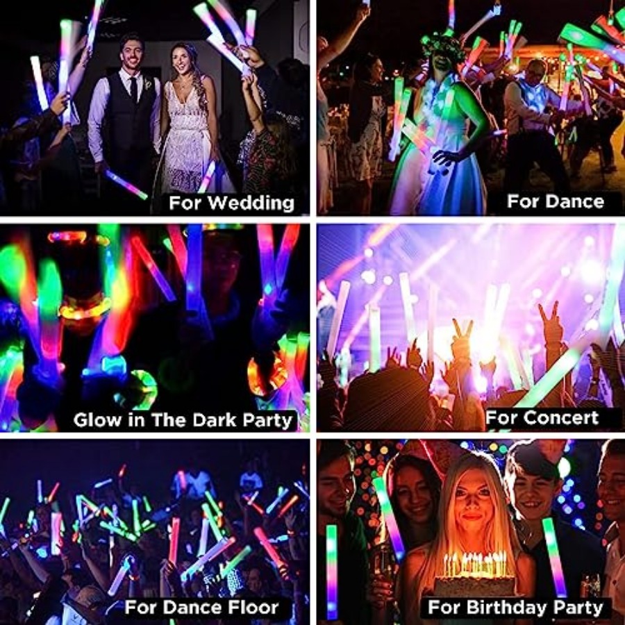 Pcs Foam Glow Sticks Bulk Part - Flashing Led Foam Sticks Party ulasan dan harga