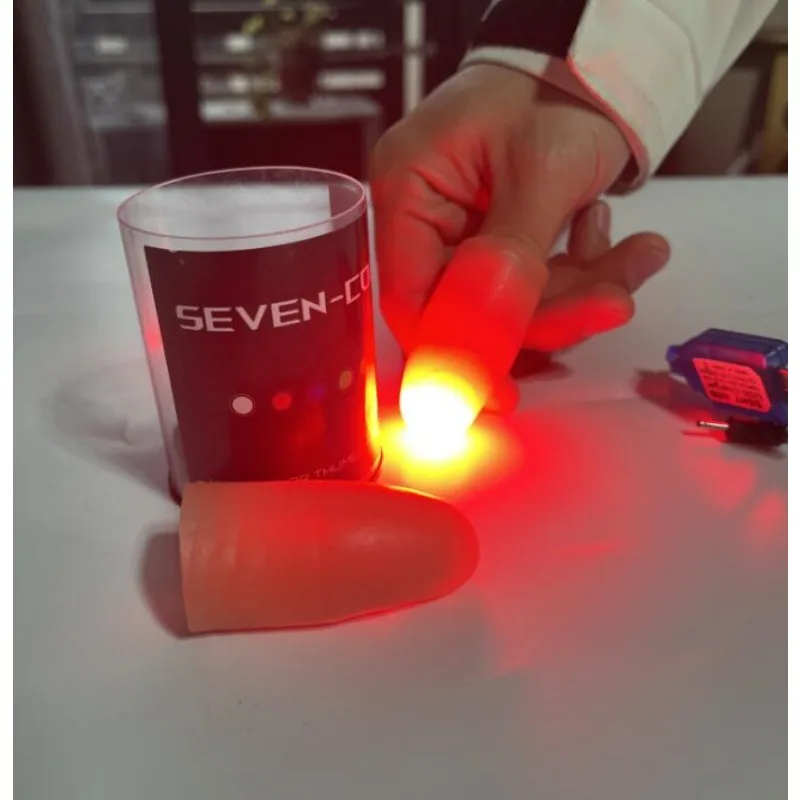 Seven Colors LED Light Thumb M - Thumb Tip Magic Trick Set ulasan dan harga