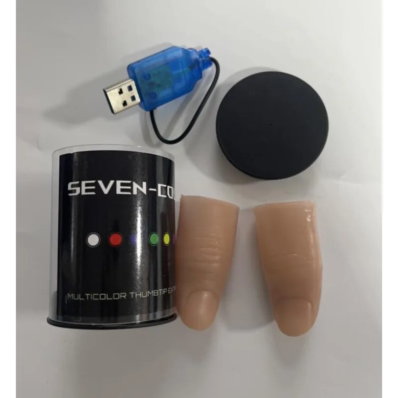 Seven Colors LED Light Thumb M - Thumb Tip Magic Trick Set ulasan dan harga