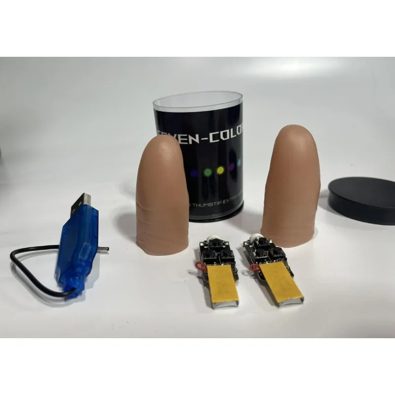 Seven Colors LED Light Thumb M - Thumb Tip Magic Trick Set ulasan dan harga
