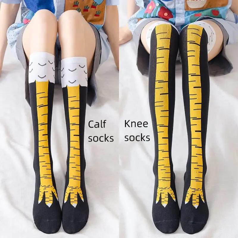 1/2/4Pairs Women Knee High Soc - Funny Chicken Leg Socks ulasan dan harga