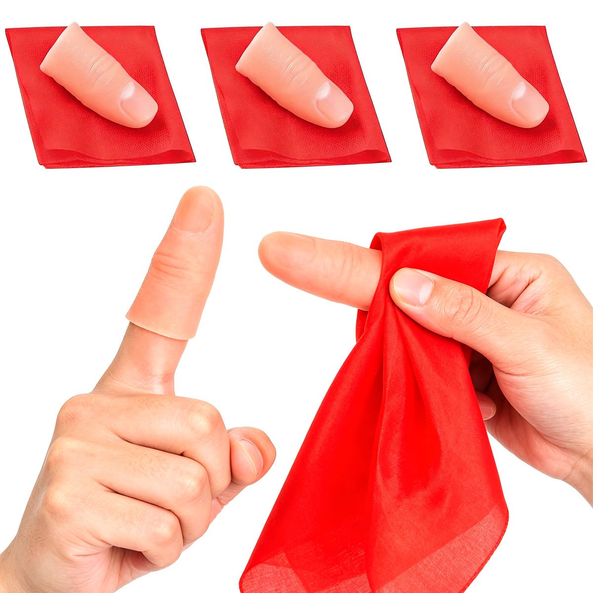 3set Scarf-Vanish Magic Thumb  - Thumb Tip Magic Trick Set ulasan dan harga