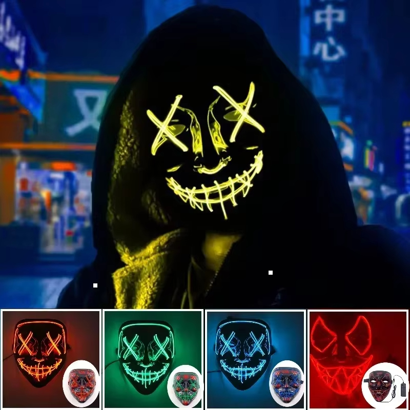 New 2025 Hot Wireless Hallowee - Led Purge Mask Halloween ulasan dan harga