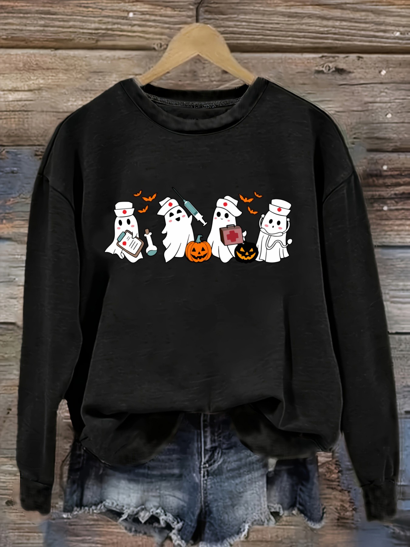 Women's Casual Long Sleeve Cre - Costumes ulasan dan harga