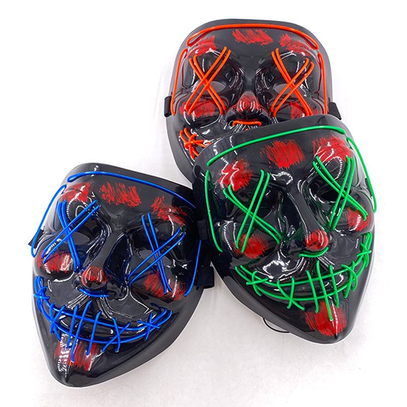 Wholesale 10pcs Masque LED Pur - Led Purge Mask Halloween ulasan dan harga
