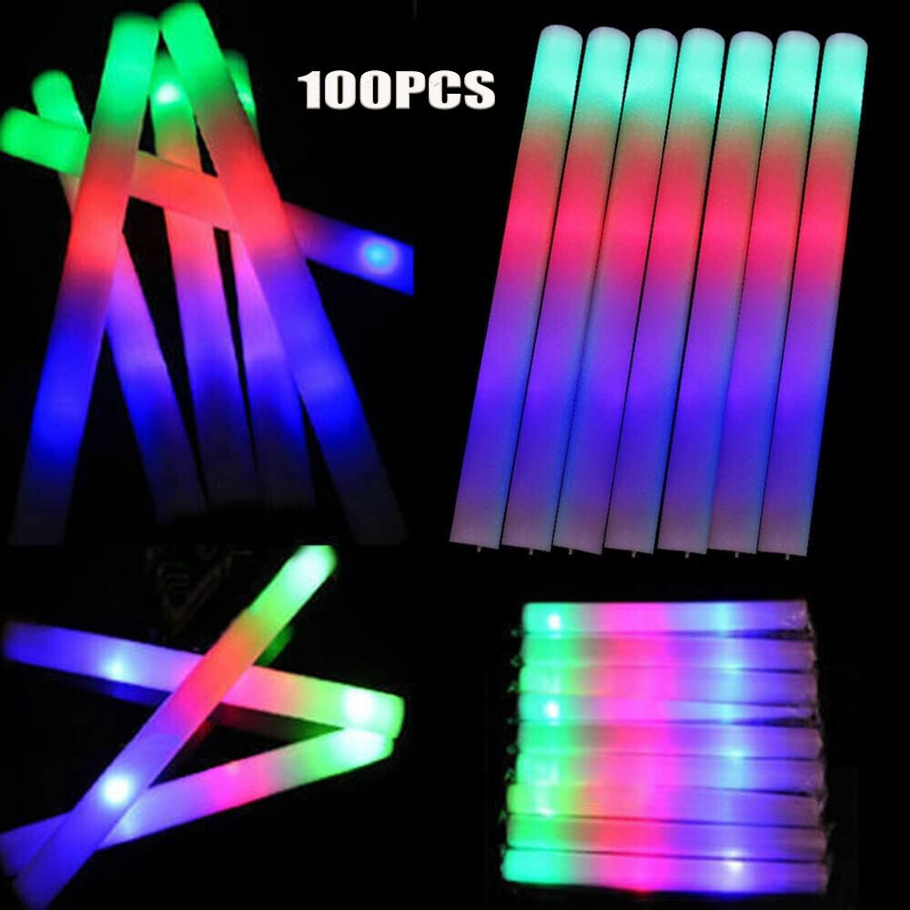 Glow Sticks Bulk 100Pack LED L - Flashing Led Foam Sticks Party ulasan dan harga