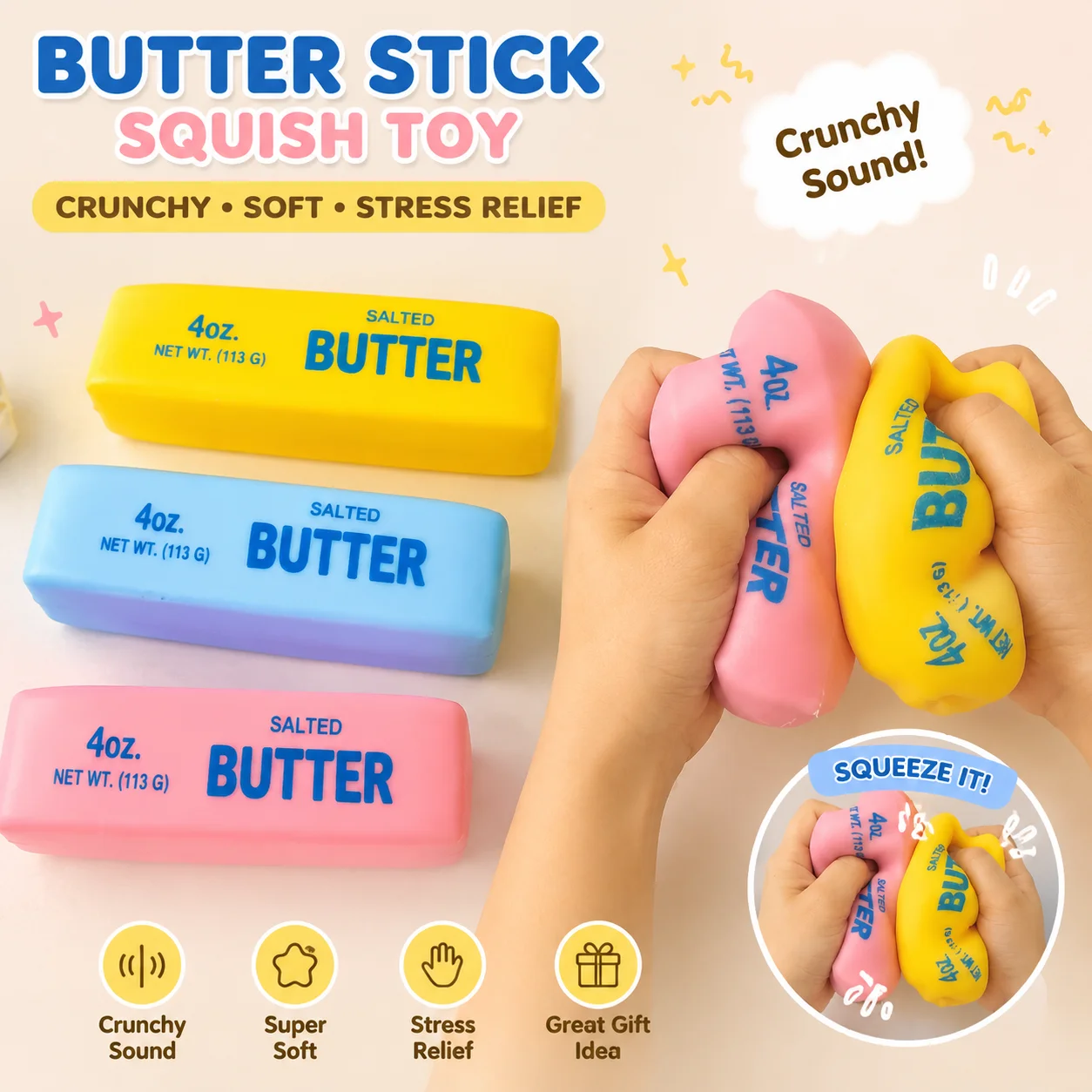 Realistic Butter Stick Squishy - Novelty Gifts ulasan dan harga