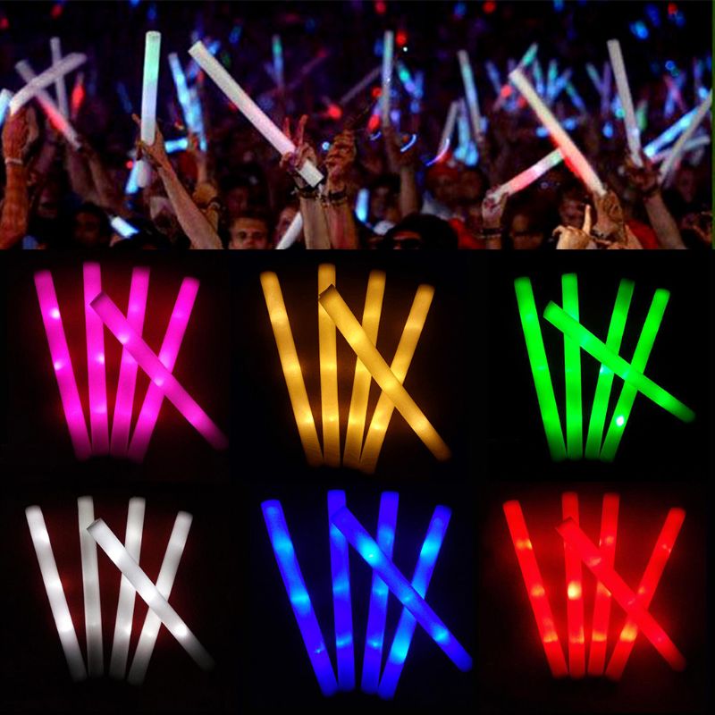 30/50 Pcs Led Foam Bar Glow In - Flashing Led Foam Sticks Party ulasan dan harga