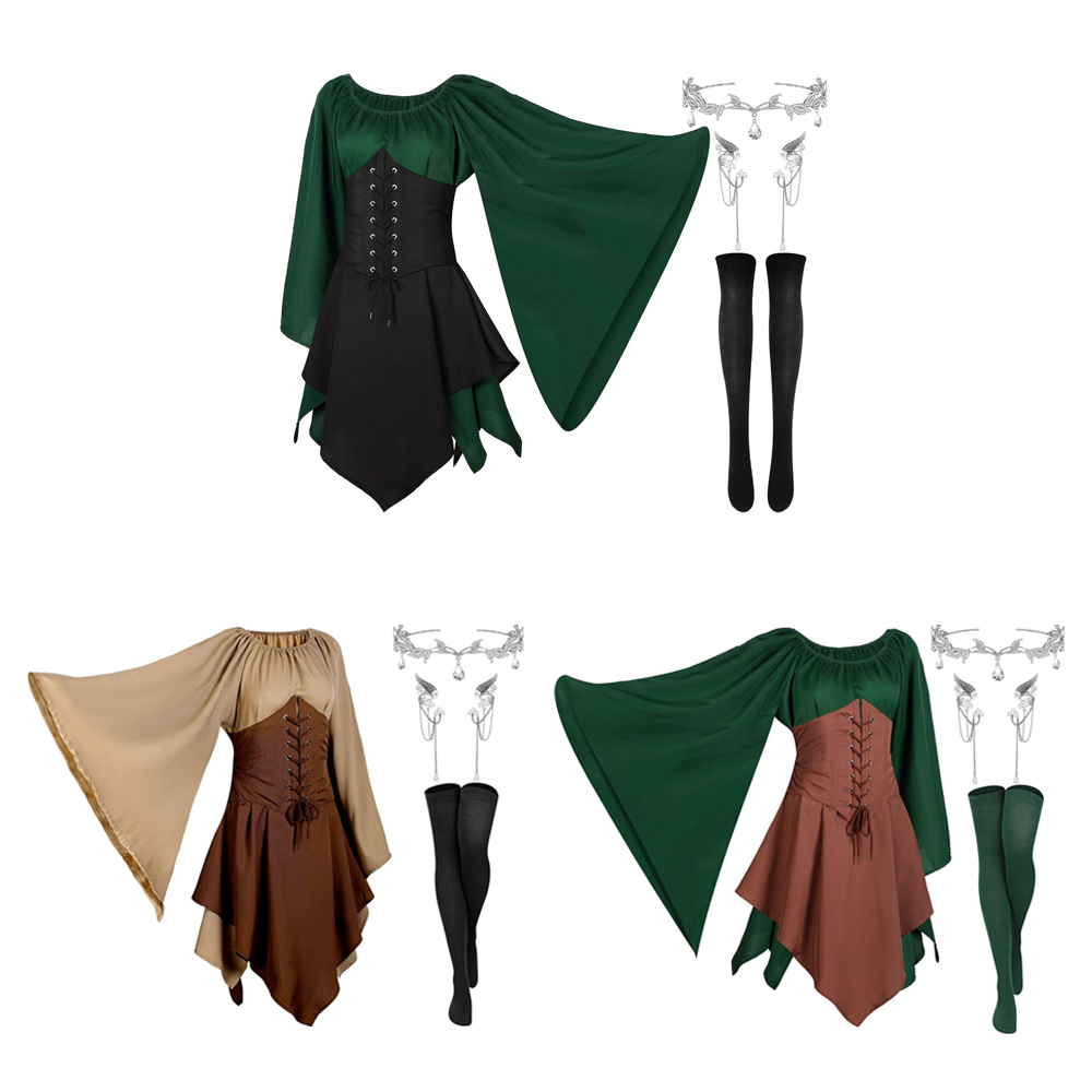 Cosplay Elf Medieval Role Play - Medieval Renaissance Dress Women ulasan dan harga