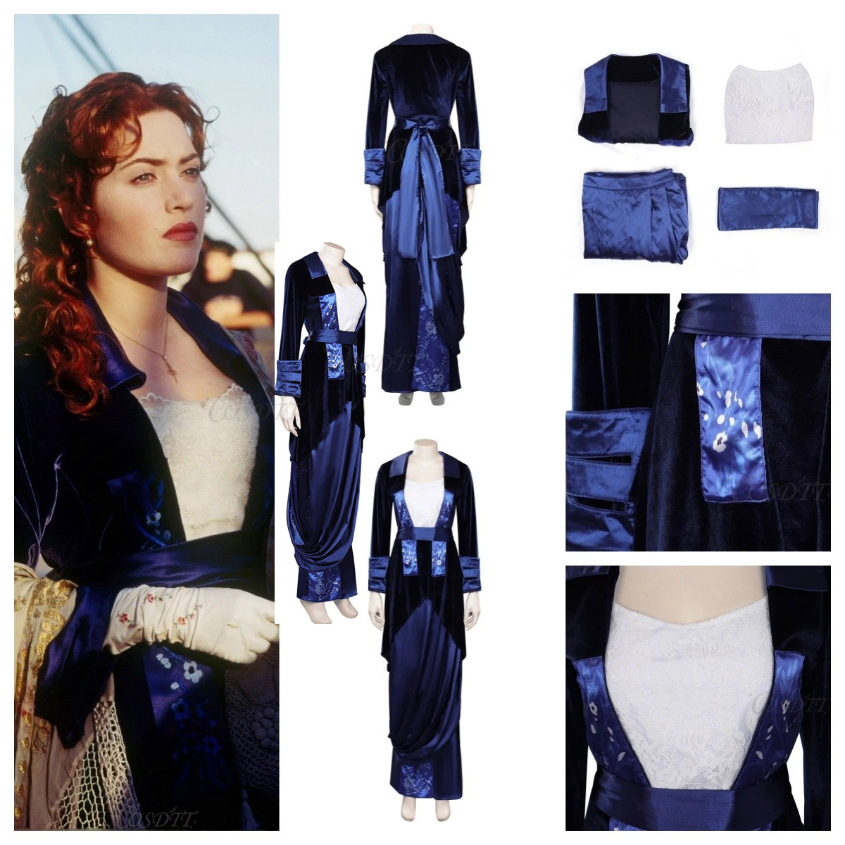 Ruth DeWitt Bukater Cosplay Ti - Medieval Renaissance Dress Women ulasan dan harga