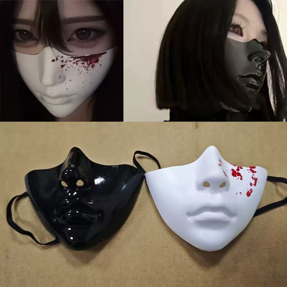 Half Face Human Mask Smooth Fa - Led Purge Mask Halloween ulasan dan harga