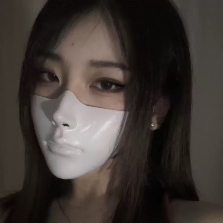 Half Face Human Mask Smooth Fa - Led Purge Mask Halloween ulasan dan harga