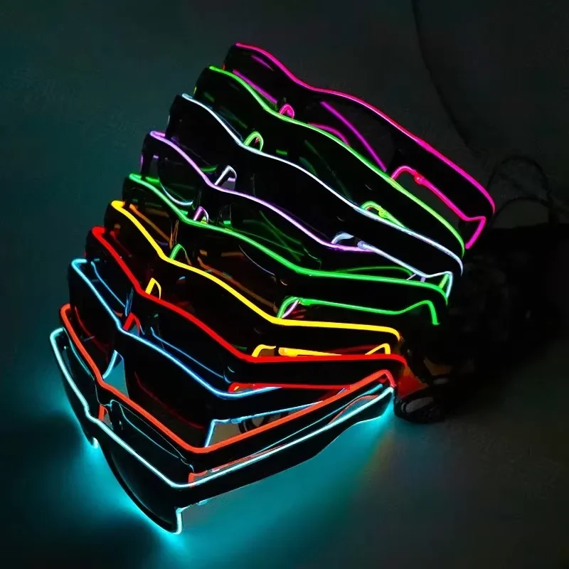 Neon LED Glowing Sunglasses Co - Glow In The Dark Party Glasses ulasan dan harga
