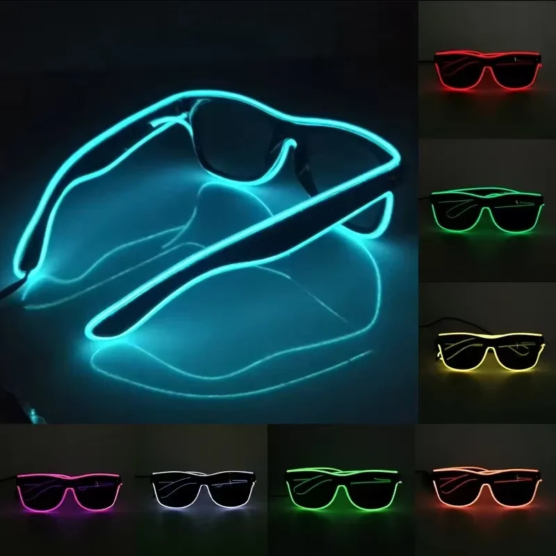 Neon LED Glowing Sunglasses Co - Glow In The Dark Party Glasses ulasan dan harga