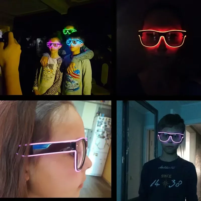 Neon LED Glowing Sunglasses Co - Glow In The Dark Party Glasses ulasan dan harga