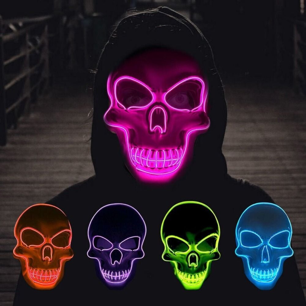 Fashion Horror Halloween Skull - Led Purge Mask Halloween ulasan dan harga