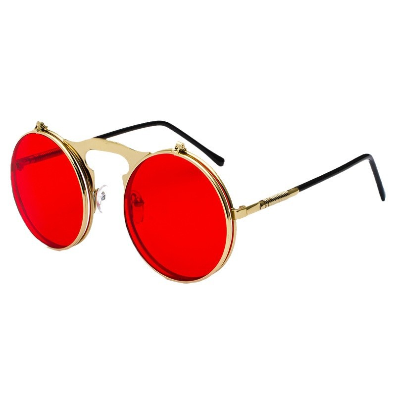 Retro Steampunk Red Round Sung - Glow In The Dark Party Glasses ulasan dan harga