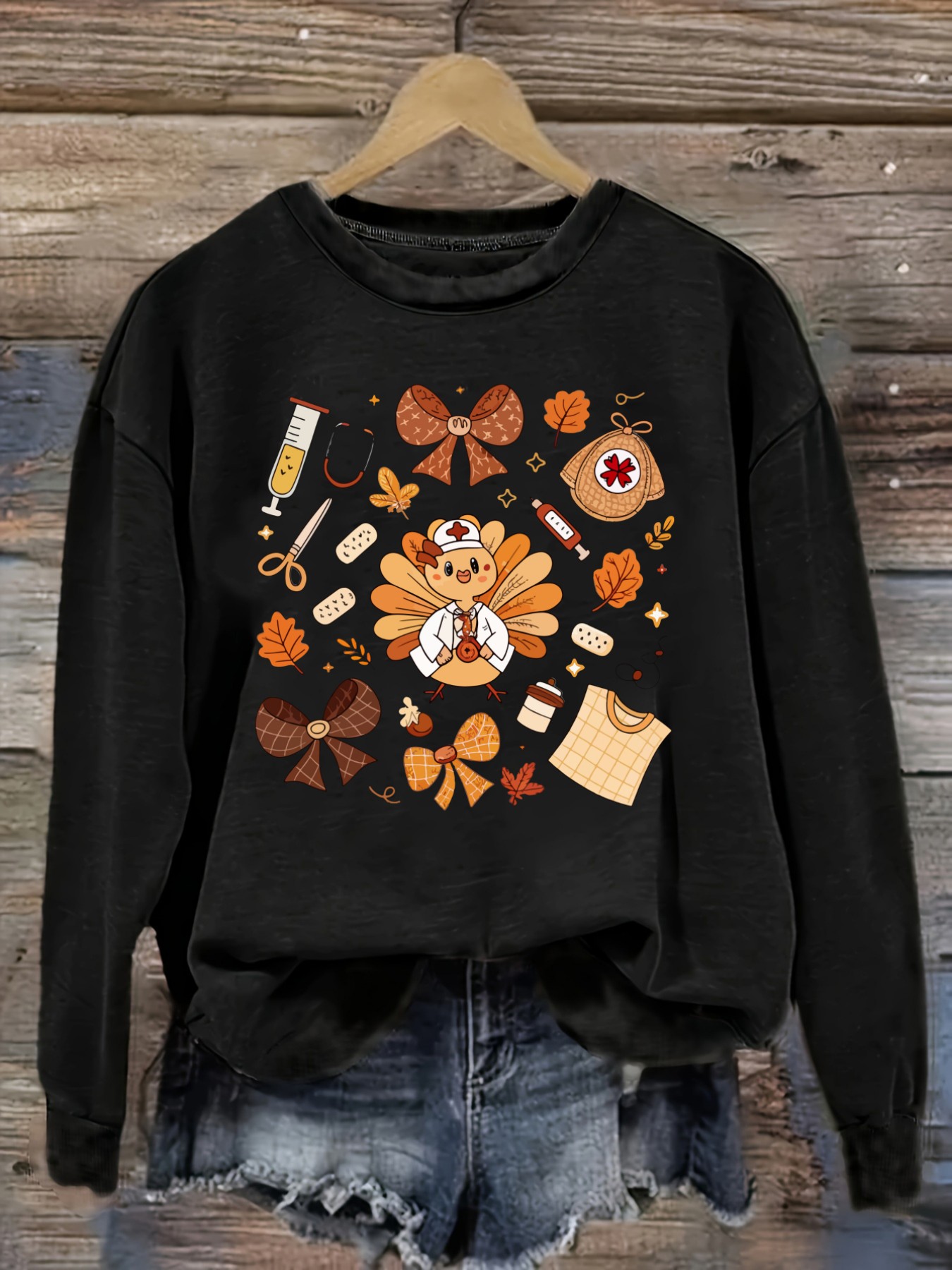 Women's Casual Long Sleeve Cre - Costumes ulasan dan harga
