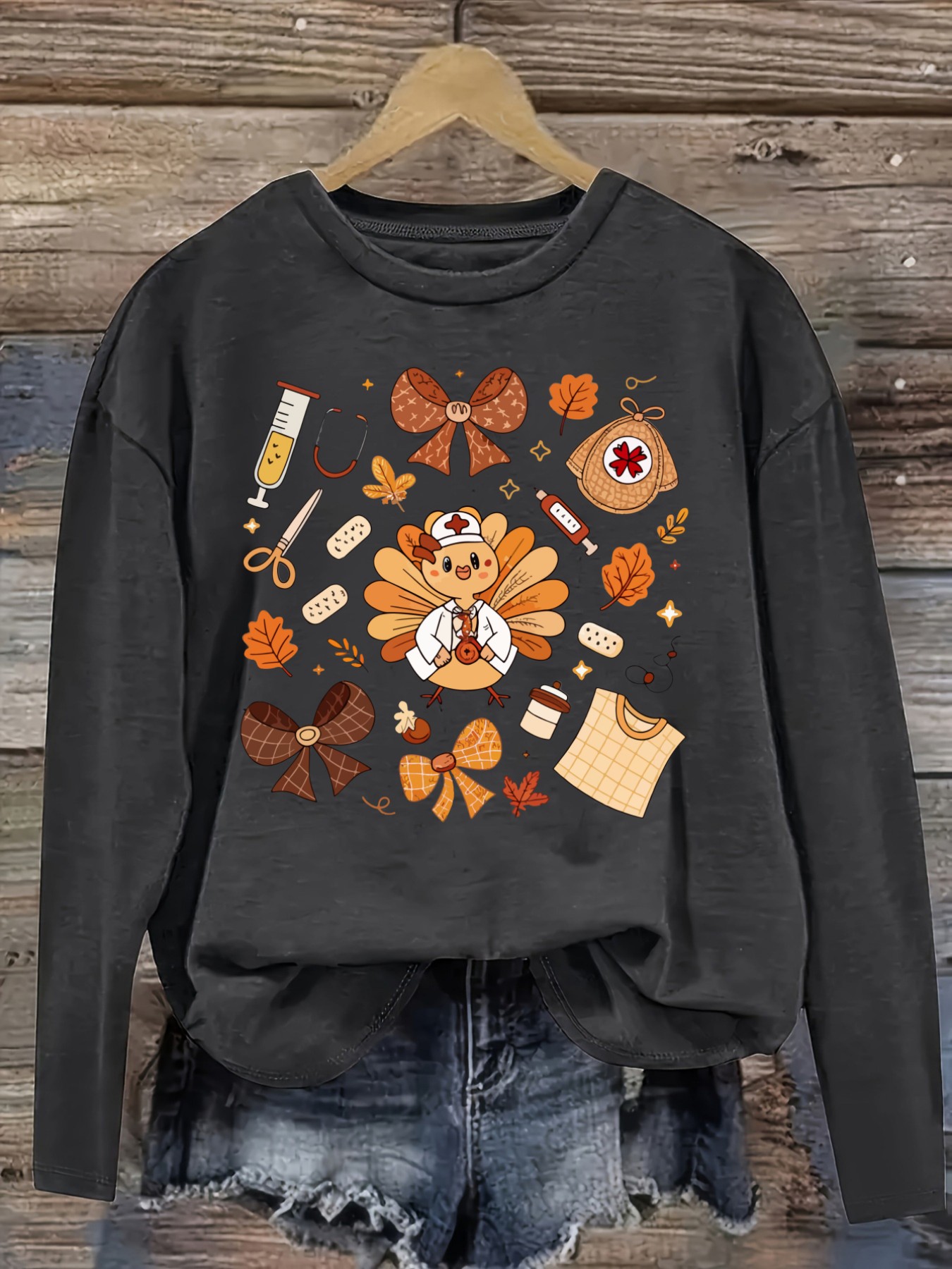 Women's Casual Long Sleeve Cre - Costumes ulasan dan harga