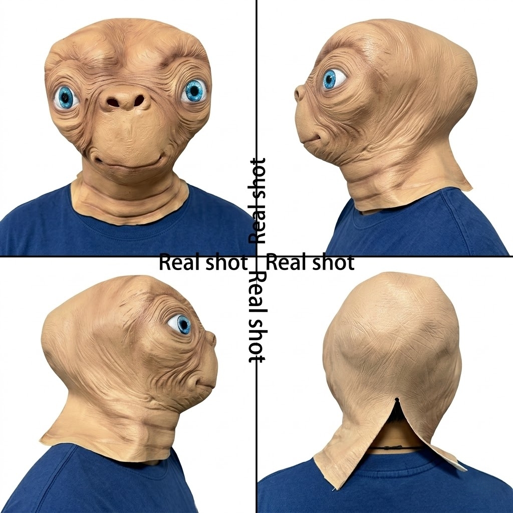 ET Alien Latex Mask Halloween  - Latex Alien Mask Realistic ulasan dan harga