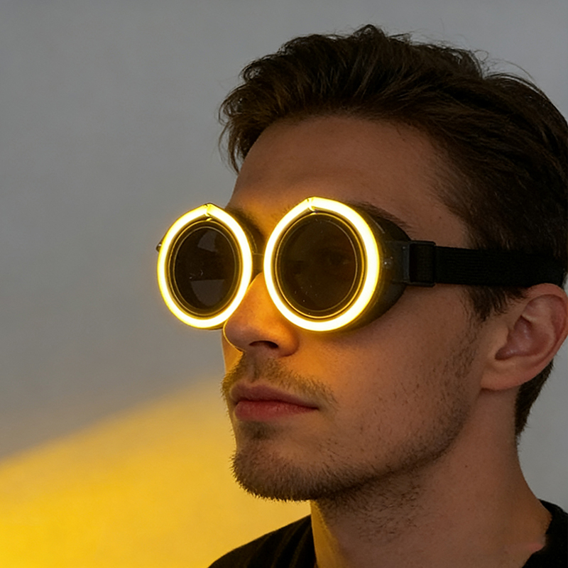 New arrive Round Shape LED Lum - Glow In The Dark Party Glasses ulasan dan harga