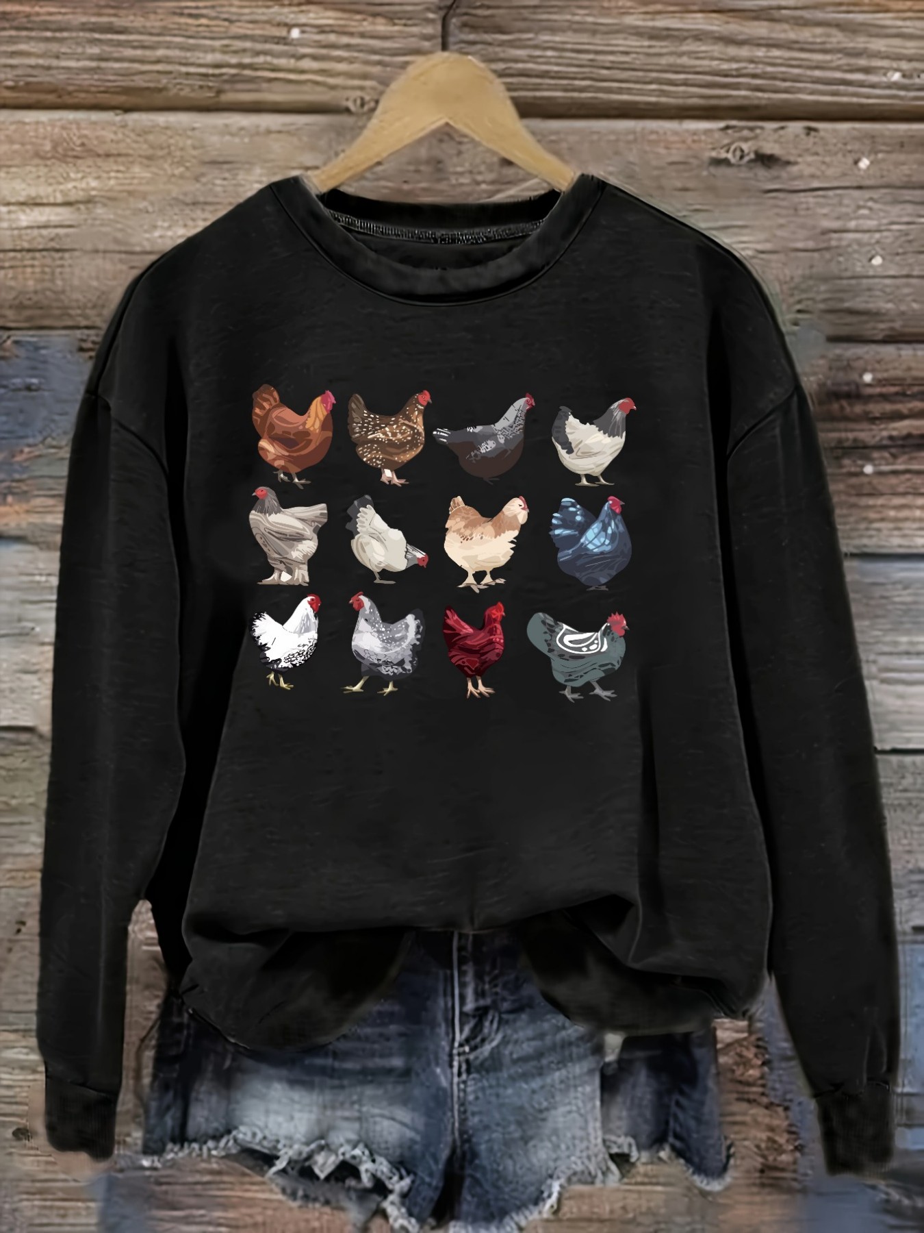 Women's Casual Long Sleeve Cre - Costumes ulasan dan harga