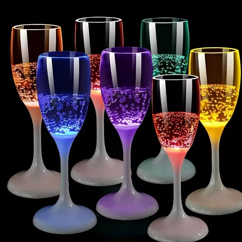 6pcs LED Luminous Champagne Gl - Glow In The Dark Party Glasses ulasan dan harga