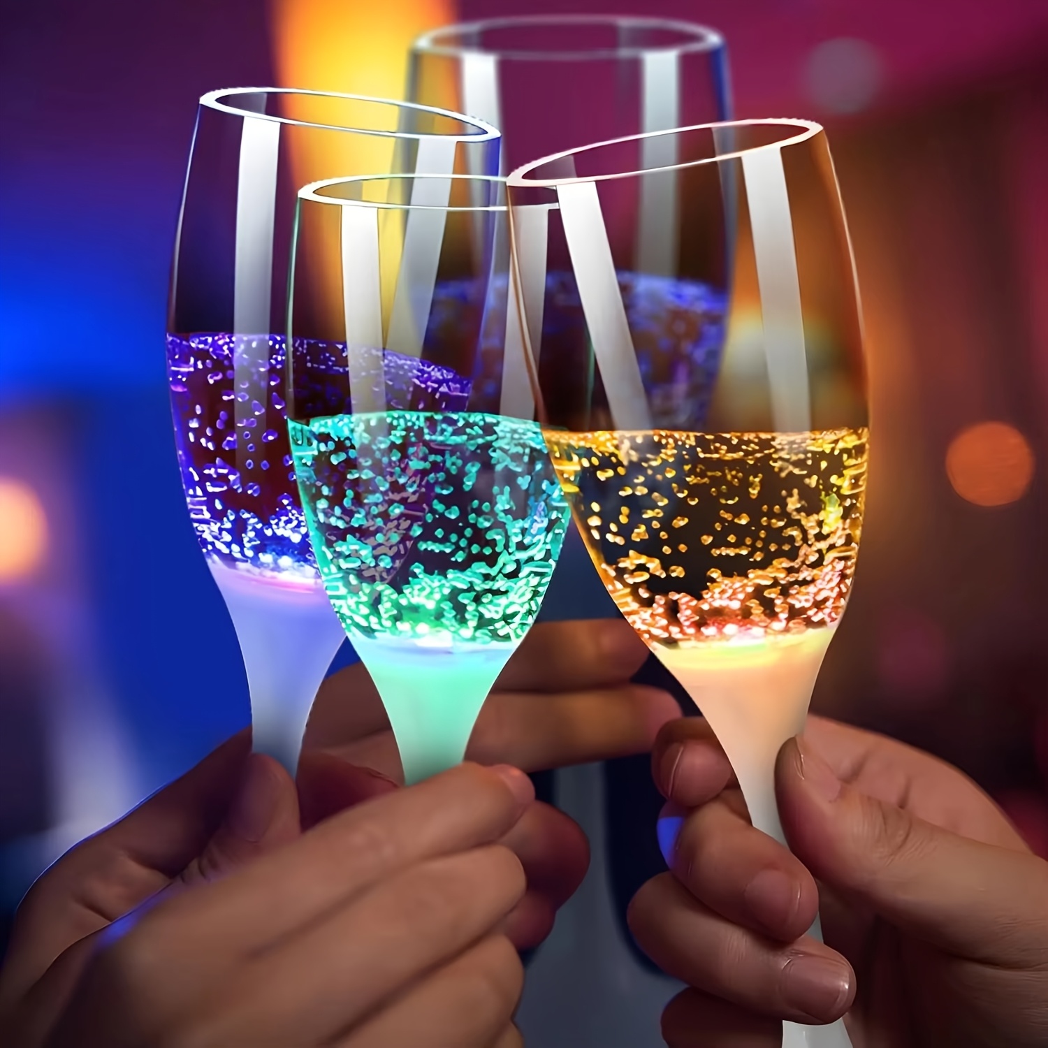 6pcs LED Luminous Champagne Gl - Glow In The Dark Party Glasses ulasan dan harga