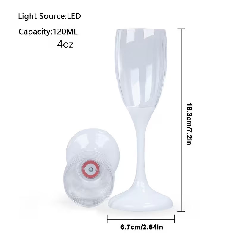 6pcs LED Luminous Champagne Gl - Glow In The Dark Party Glasses ulasan dan harga