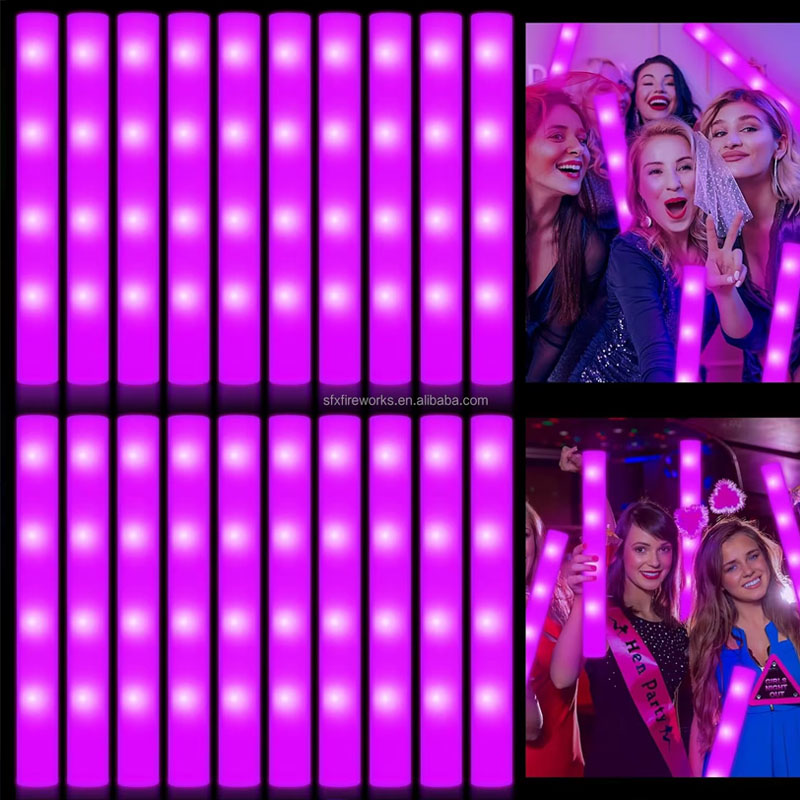 20Pcs Foam Glow Sticks Colorfu - Flashing Led Foam Sticks Party ulasan dan harga