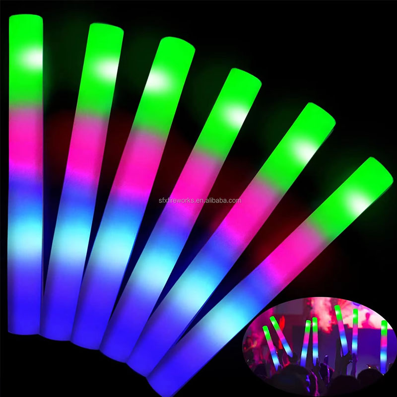 20Pcs Foam Glow Sticks Colorfu - Flashing Led Foam Sticks Party ulasan dan harga