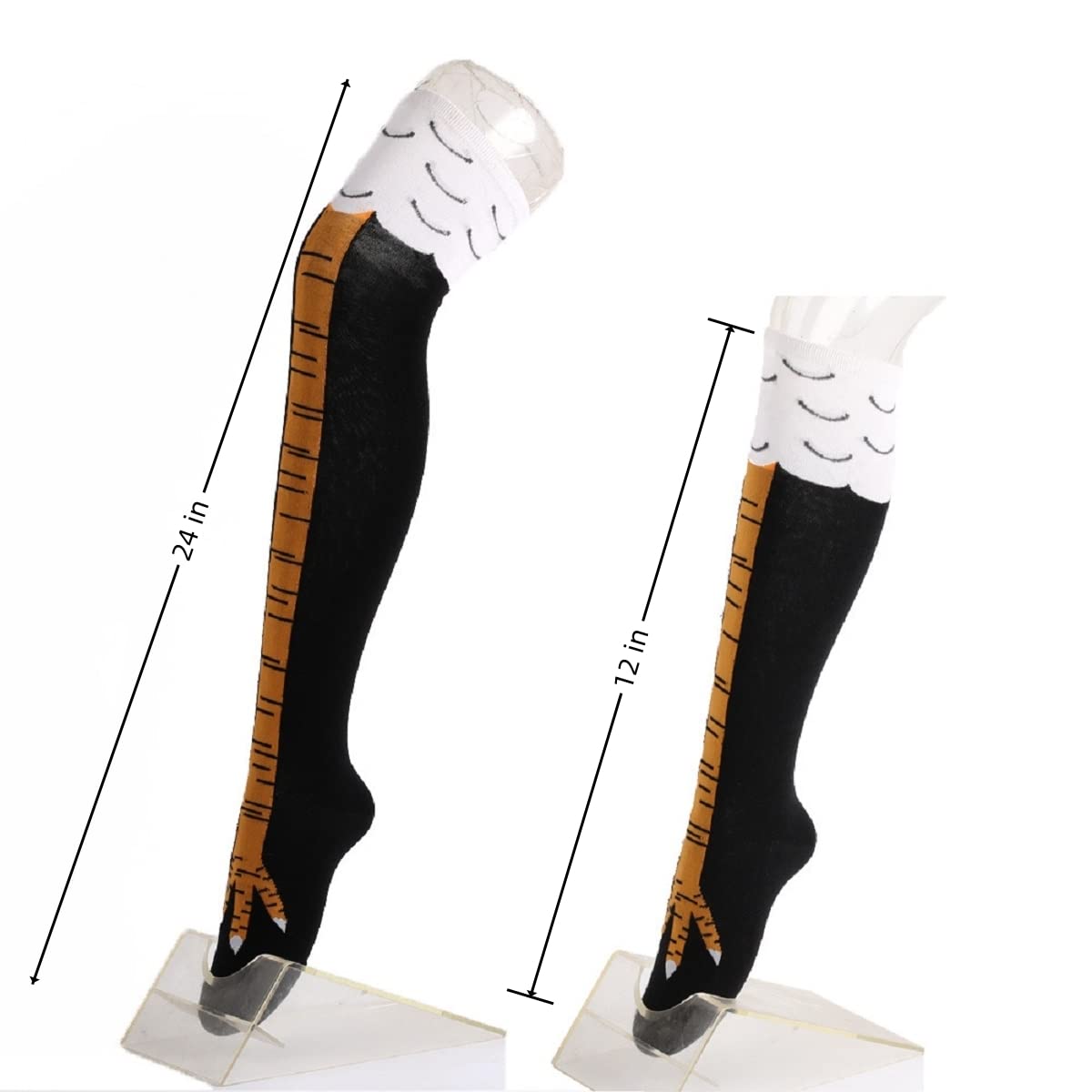 1/2 Pairs Women Knee High Sock - Funny Chicken Leg Socks ulasan dan harga