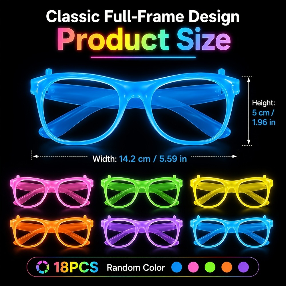 5/12 Pairs of Randomly Colored - Glow In The Dark Party Glasses ulasan dan harga