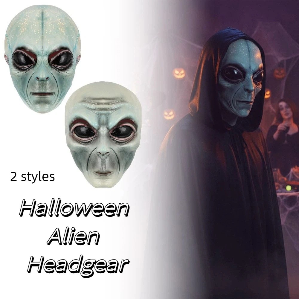 Latex Material Alien Mask Gree - Latex Alien Mask Realistic ulasan dan harga