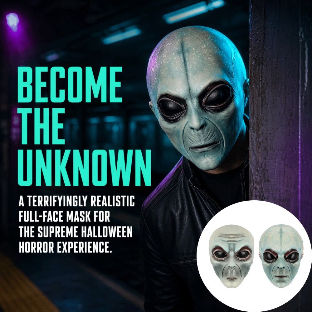 Latex Material Alien Mask Gree - Latex Alien Mask Realistic ulasan dan harga