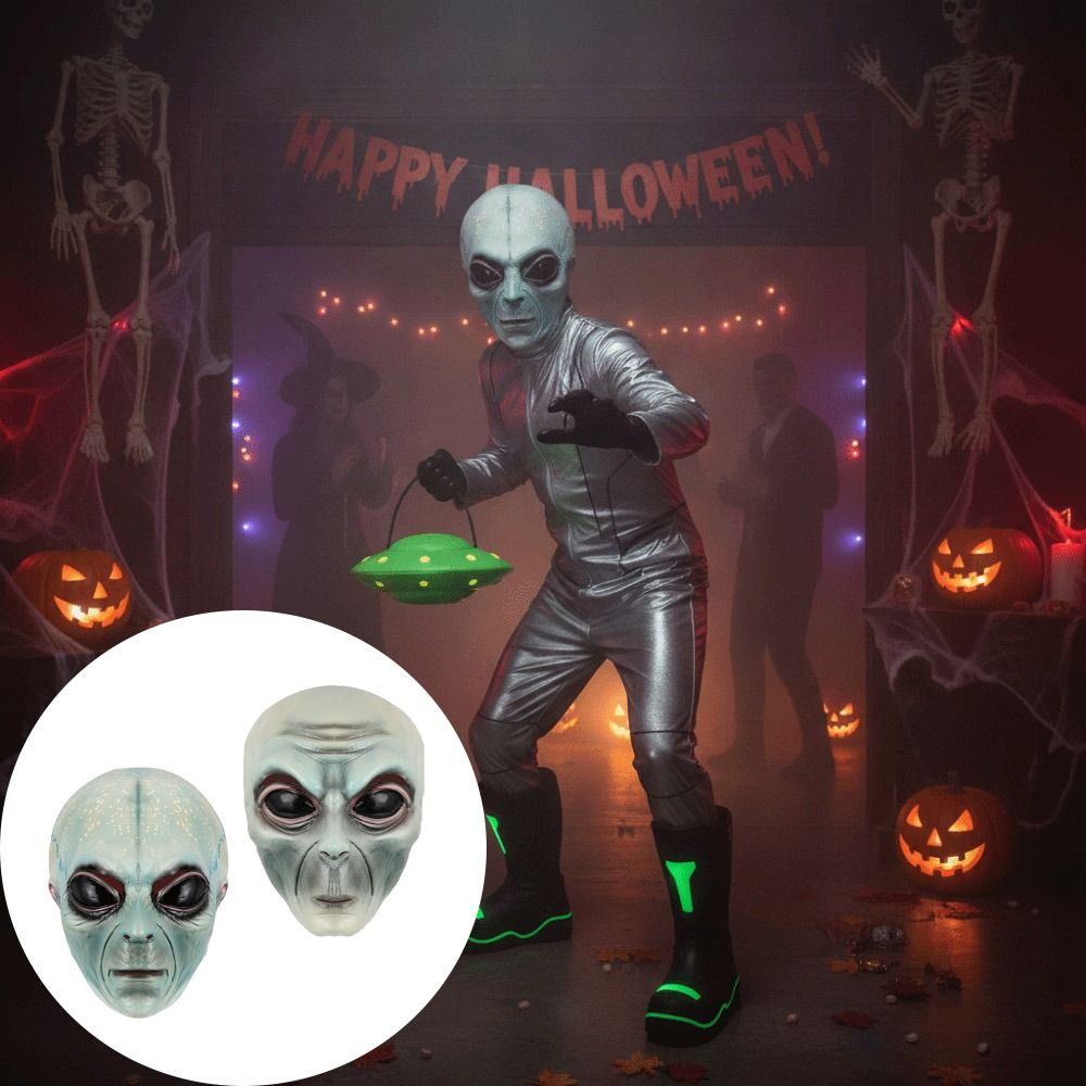 Latex Material Alien Mask Gree - Latex Alien Mask Realistic ulasan dan harga
