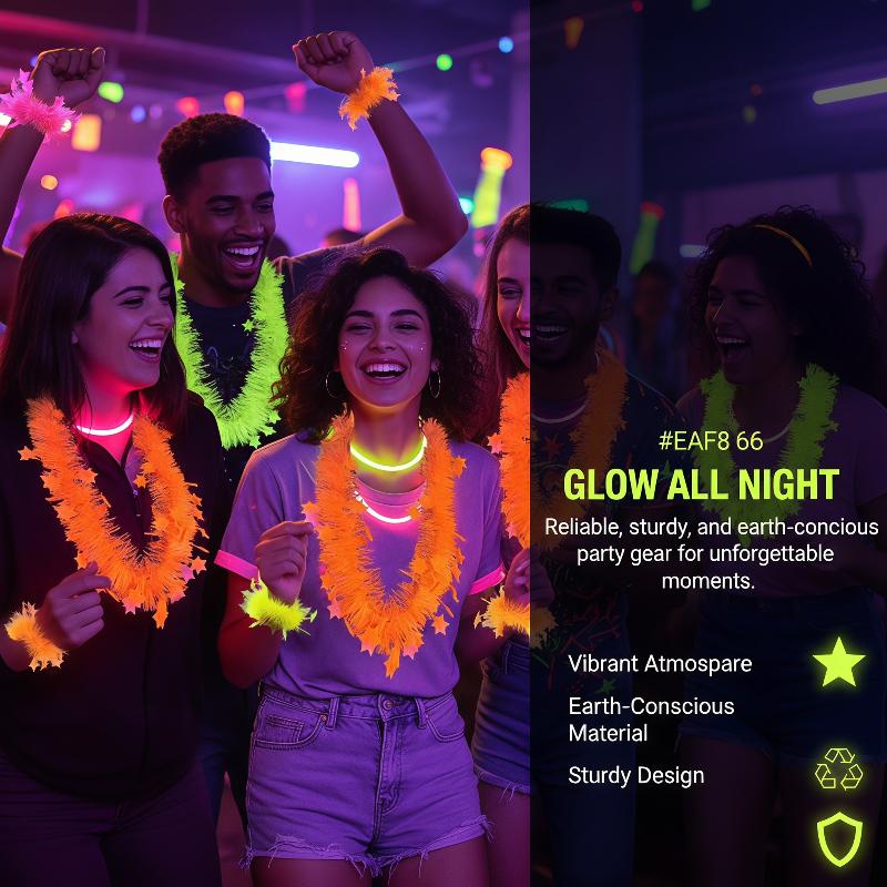 Neon Glow Star Lei Set UV Reac - Glow In The Dark Party Glasses ulasan dan harga