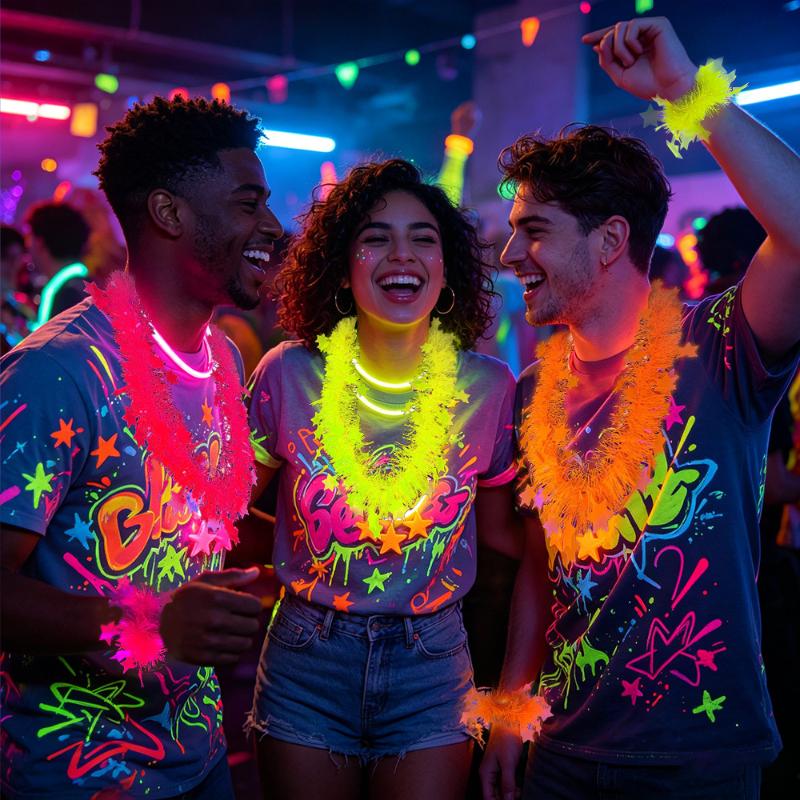 Neon Glow Star Lei Set UV Reac - Glow In The Dark Party Glasses ulasan dan harga