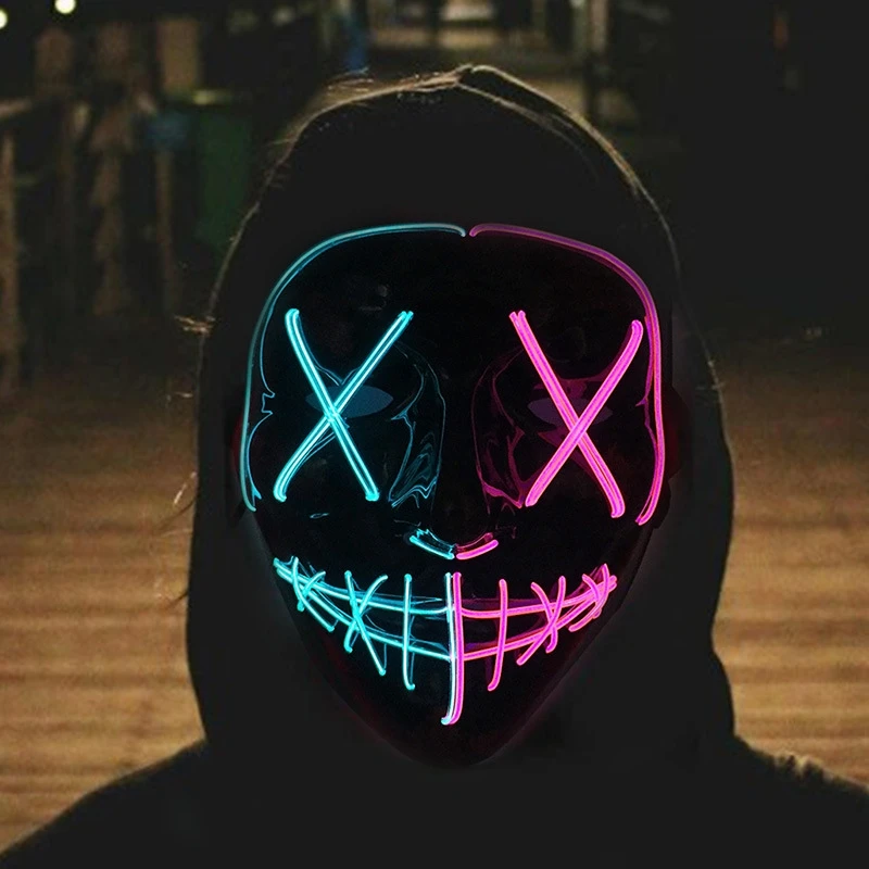 Hot Sale Halloween Glowing Sca - Led Purge Mask Halloween ulasan dan harga
