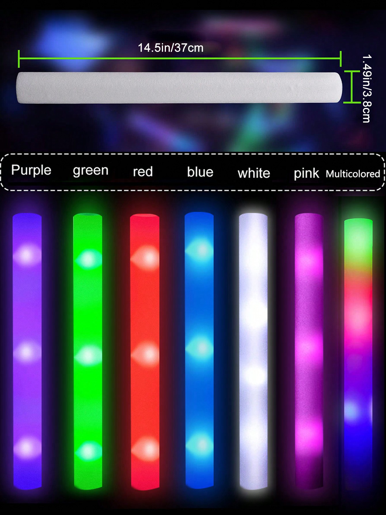 20/30pcs LED Foam Glow Sticks  - Flashing Led Foam Sticks Party ulasan dan harga