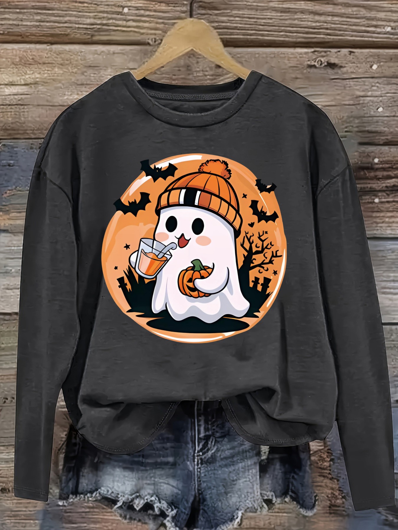 Women's Casual Long Sleeve Cre - Costumes ulasan dan harga
