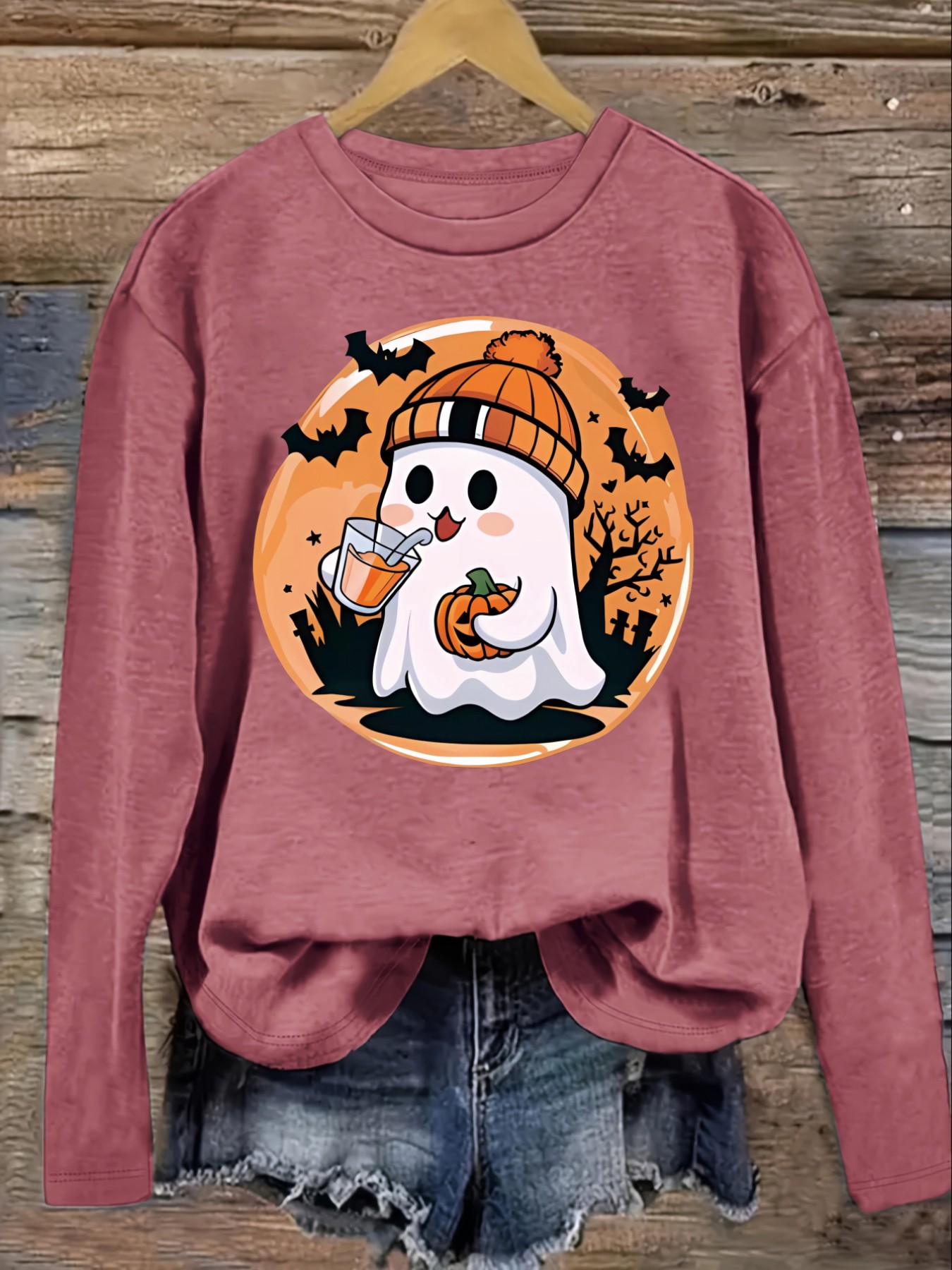 Women's Casual Long Sleeve Cre - Costumes ulasan dan harga